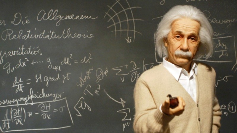 Create meme: albert Einstein , Albert Einstein at the blackboard, scientist einstein