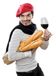 Create meme: typical french guy, a typical Frenchman, a Frenchman with a baguette