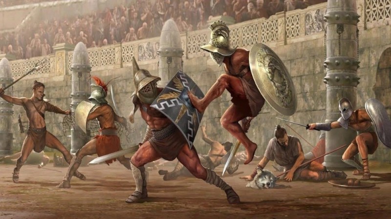 Create meme: gladiator fights in ancient Rome, gladiator fights in ancient Rome, The Colosseum in ancient Rome gladiator fights