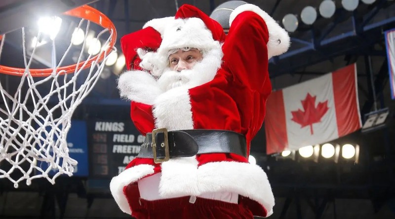 Create meme: basketball new year, new year's basketball, santa basketball