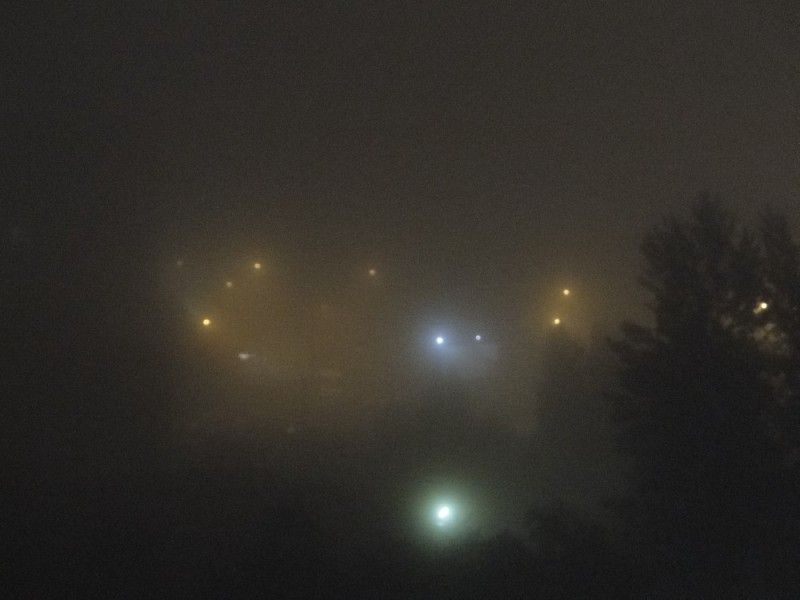 Create meme: Fog fog, the fog is thick, night mist