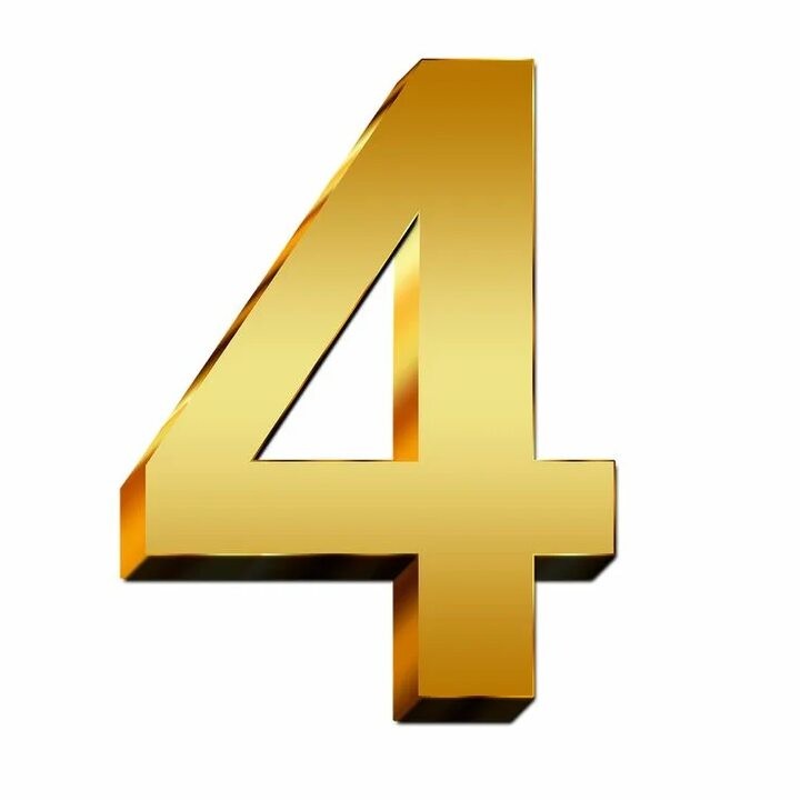 Create meme: numbers, the number 4 on a transparent background, beautiful figure 4