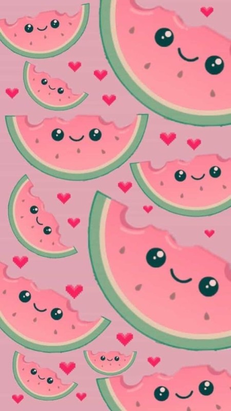 Create meme: kawaii watermelons, kawaii backgrounds, kawaii watermelon