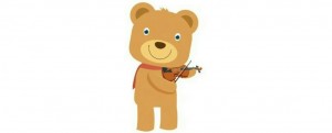 Создать мем: медведь со скрипкой, мишка, фон медведь