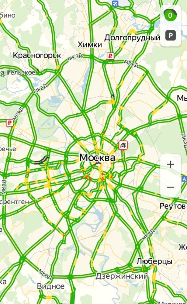 Карта дорог москвы с пробками онлайн в реальном времени