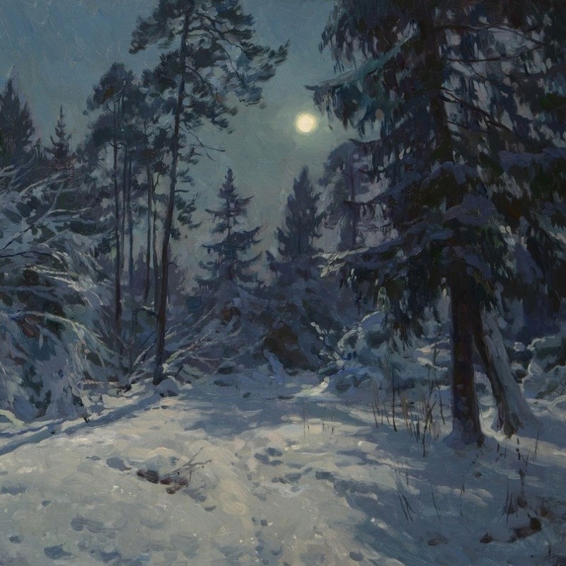 Create meme: painting winter landscape, the artist P. A. Oborin, nature 