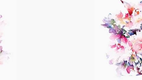 Create meme: watercolor flowers, watercolor floral background, watercolor flowers on a white background