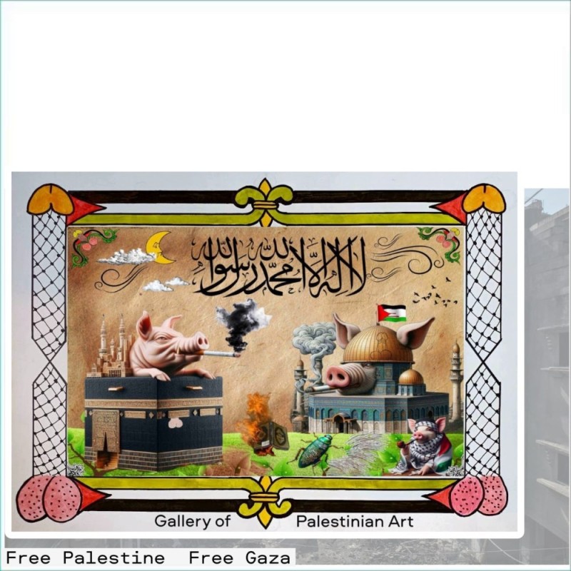 Create meme: Muslim postcard, muslim pig, Arab 