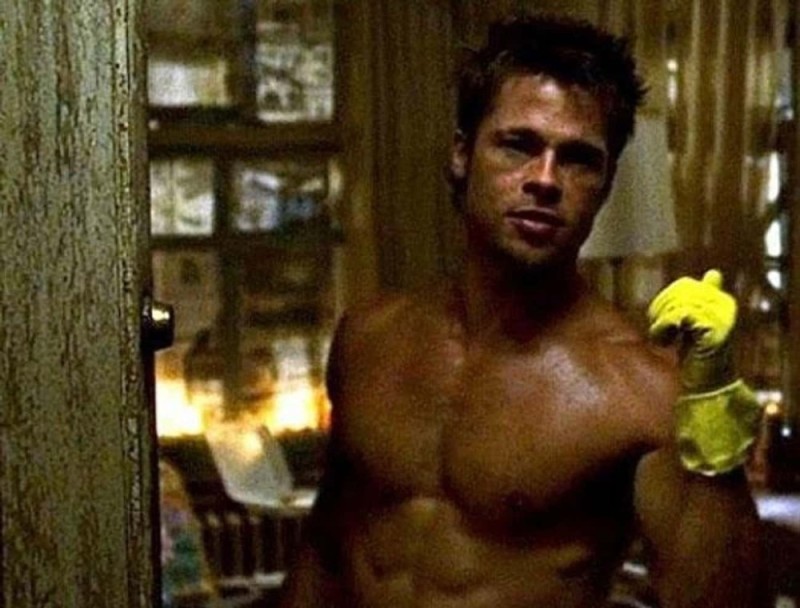 Create meme: Brad Pitt torso fight club, Brad Pitt fighting, brad pitt torso