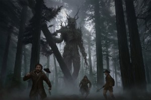 Create meme: the creature from the forest, scary forest monsters, something in the woods scary stories