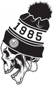Create meme: drawing t-shirt, skull in hat, logo skull