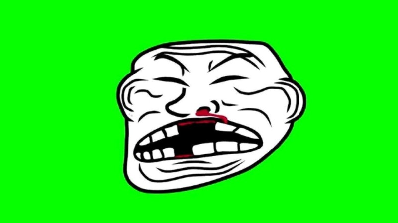 Create meme: memes on green background, The troll laughs, a trollface without a background