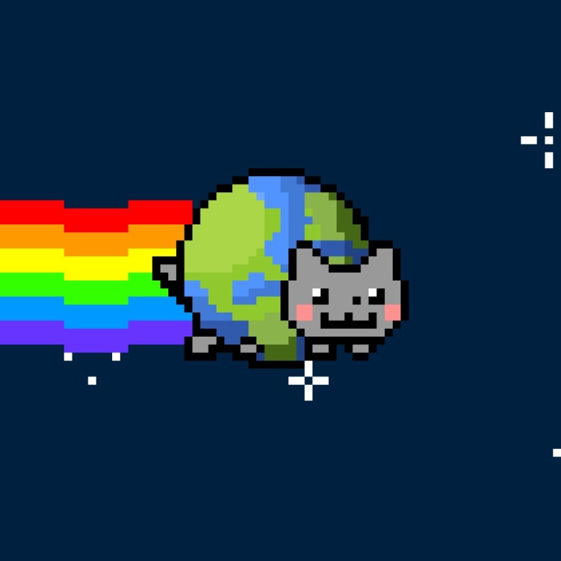 Создать мем: кот с радугой, нян кэт арт, nyan cat анимация