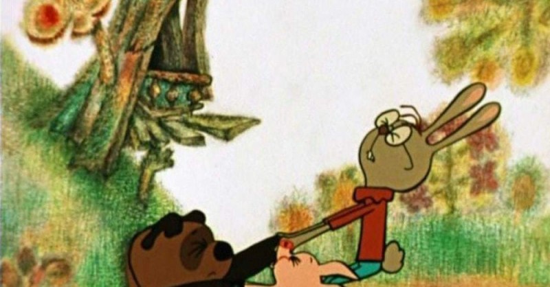 Create meme: Winnie the Pooh and Piglet visiting rabbit, Winnie the Pooh cartoon 1969, Winnie the Pooh rabbit