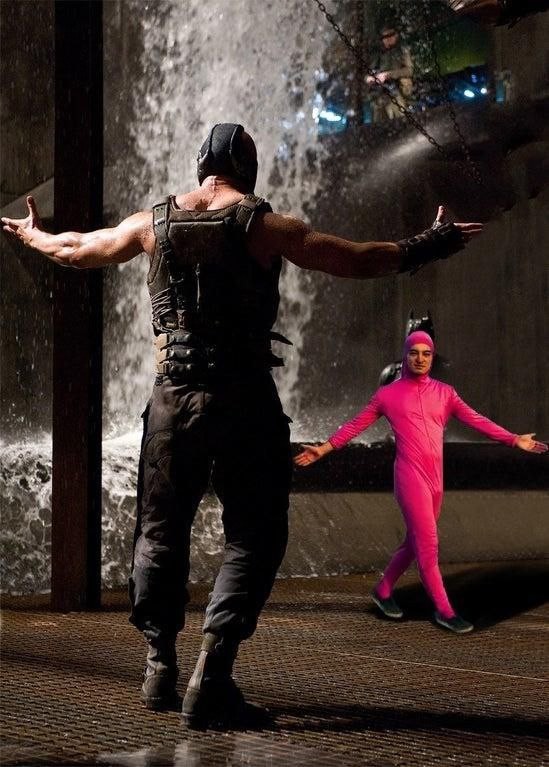 Create meme: release, Tom hardy Bane, batman begins 2