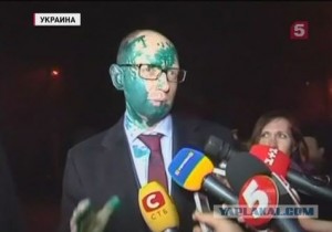 Create meme: poured green paint, Arseniy Yatsenyuk, Zelenka
