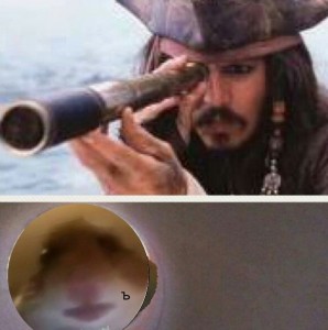 Create meme: pirates of the Caribbean, Jack Sparrow with a telescope, savvy Jack Sparrow