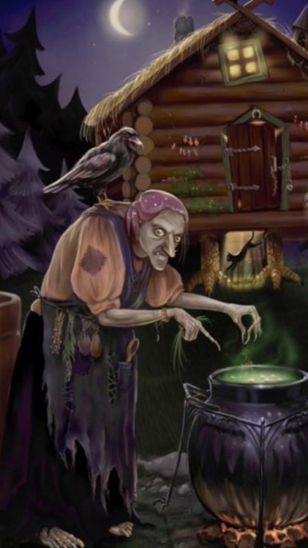 Create meme: The forest witch Baba Yaga, Baba Yaga brews a potion, the tale of Baba Yaga