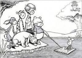 Create meme: Piglet on a raft, Swine flu Winnie the Pooh and piglet, swine flu Winnie the Pooh