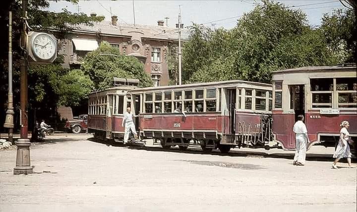 Create meme: end station , old trams, the Soviet tram