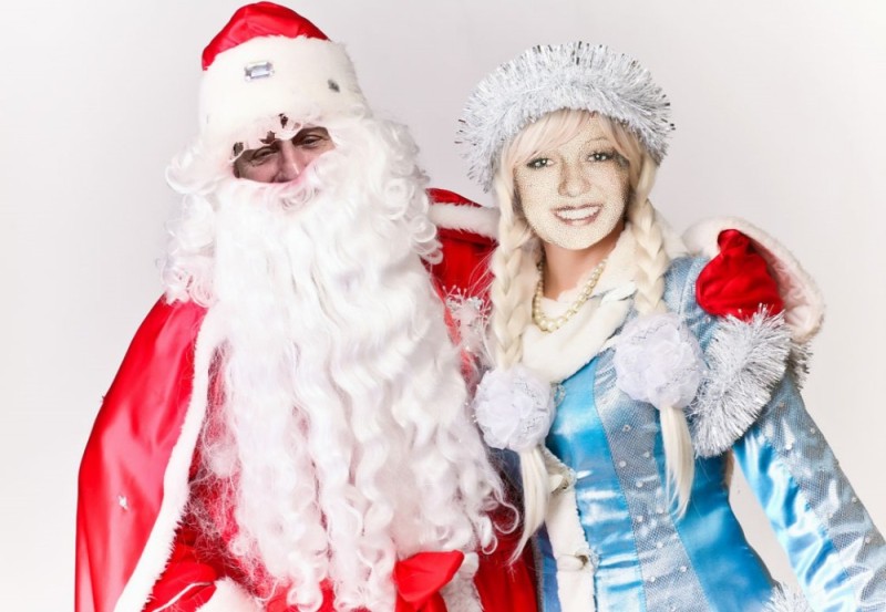 Create meme: for Santa Claus, Santa Claus and Snow maiden for children, a costume of father frost and snow maiden