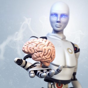 Create meme: artificial intelligence, the human brain, robot