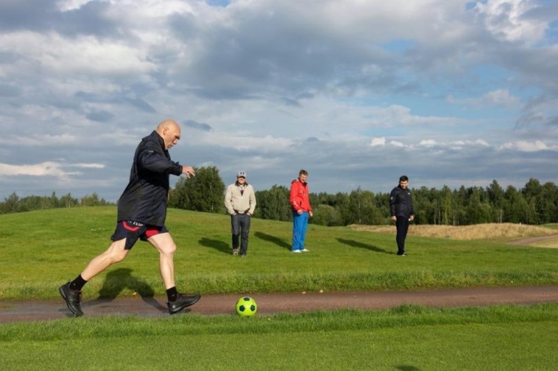 Create meme: footgolf Valuev, footgolf, Nikolai Valuev 