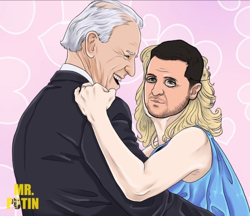 Create meme: screenshot , Thor and Loki anime, Biden and Zelensky caricature