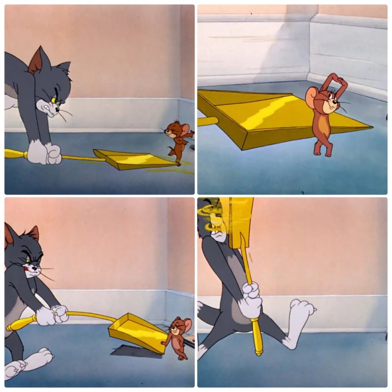 Create meme: Tom and Jerry , Jerry beats Tom, Tom beats Jerry