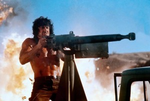 Create meme: Sylvester Stallone, Rambo, Rambo with a machine gun