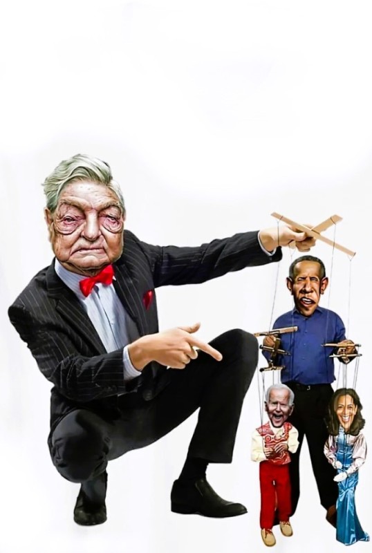 Create meme: donald j trump , the puppeteer, George Soros 