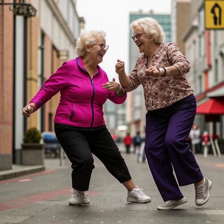 Create meme: dancing for the elderly, physical education for the elderly, elderly people