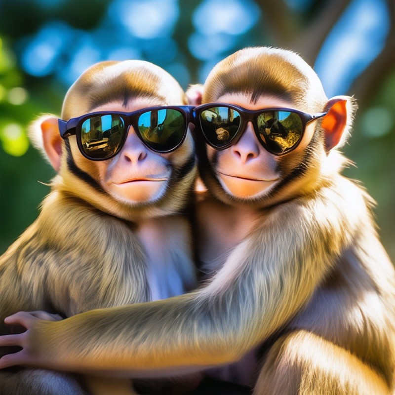 Create meme: funny monkeys, two monkeys