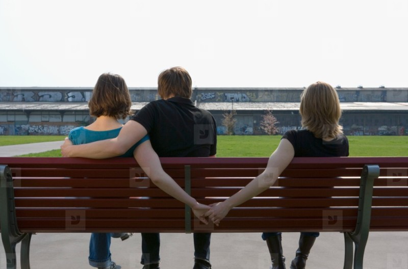 Create meme: couple on the bench, feet , spouse