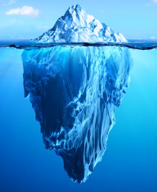 Create meme: iceberg under water and above water, background of the iceberg, the tip of the iceberg