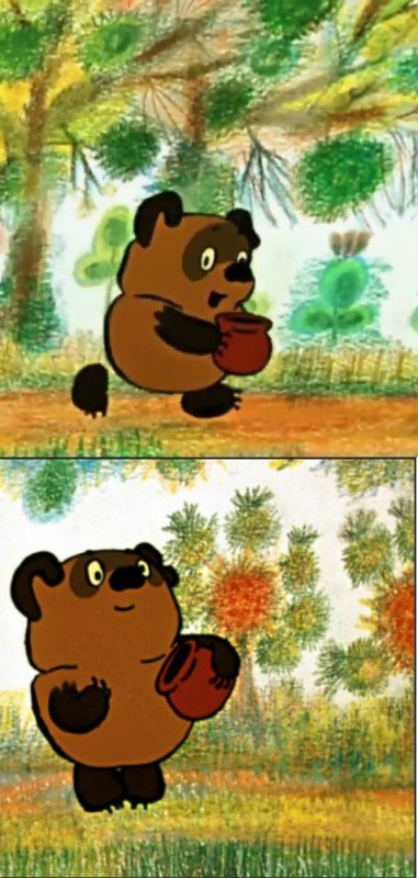 Create meme: vinipukh USSR, Winnie the Pooh 1969 , Winnie the Pooh about Honey - Winnie the Pooh (Evgeny Leonov)