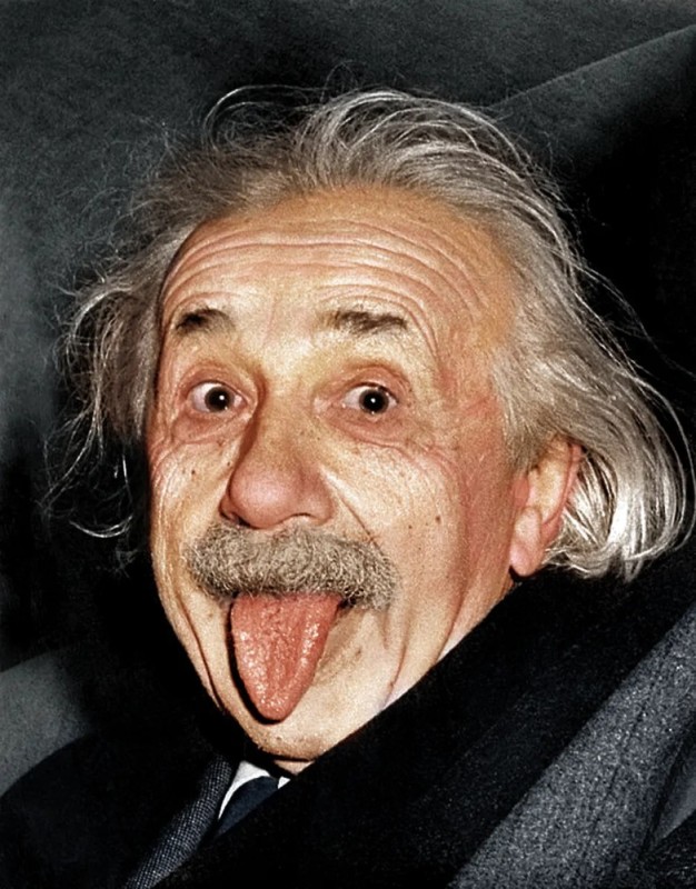 Create meme: Einstein shows tongue , Einstein with tongue, albert Einstein 