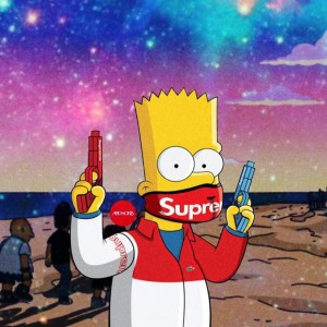 Create meme: meme, the simpsons Supreme, Bart Simpson gangster