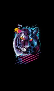 Create meme: art tiger neon