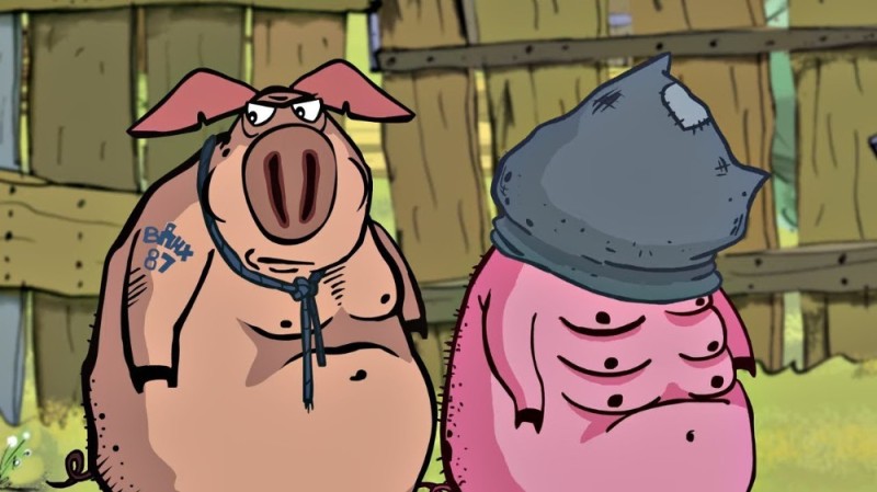 Create meme: mountain of gems animated series piglet, pig cartoon, pig cartoon