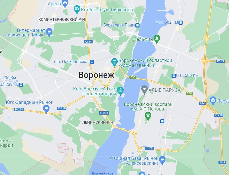 Гугл карта воронеж онлайн