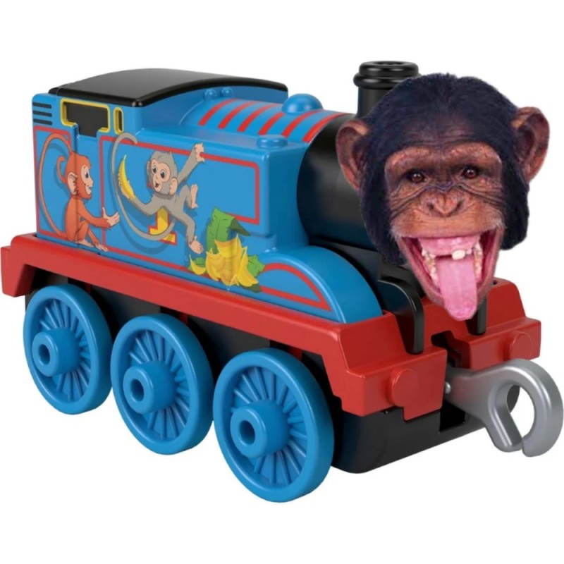 Create meme: Toy train Thomas the steam train, The monkey is yelling, toys thomas thomas toys