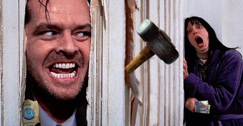 Create meme: the shining axe, lights meme axe, Jack Nicholson shining meme