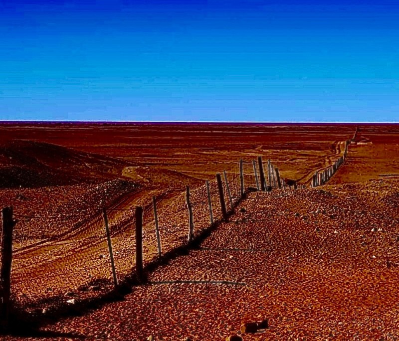 Create meme: the wall in Australia, dingo fence in australia, A fence in the desert