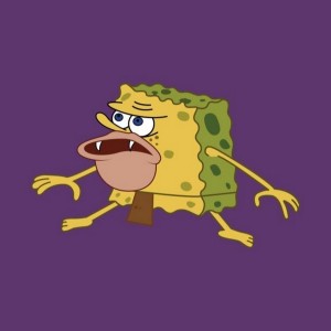 Create meme: sponge Bob square pants, spongebob Neanderthal