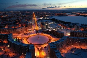 Создать мем: белые ночи северодвинск, главная площадь мурманска, красноярск предмостовая площадь