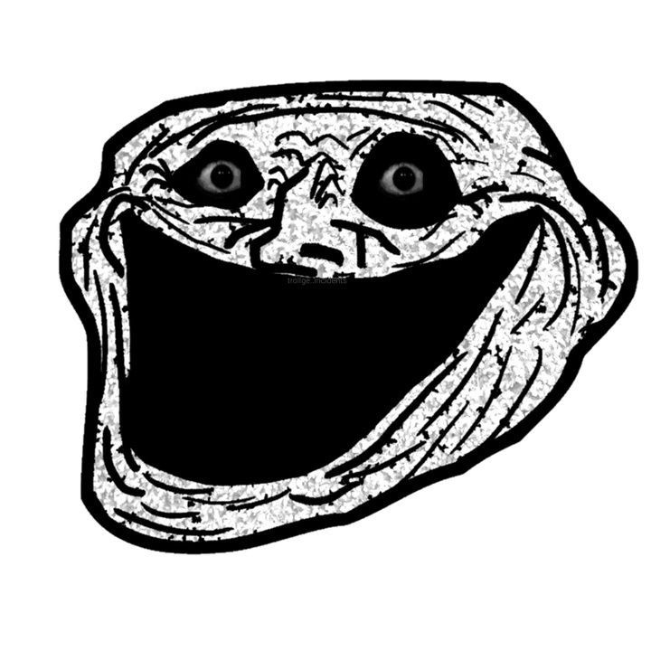 Create meme: trollface monster, scary troll face, trollface is evil