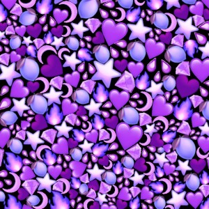 Create meme: background with hearts, purple background with clover, background