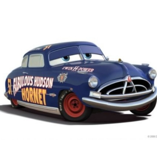 Create meme: Hudson Hornet of wheelbarrows, cars 2 Doc Hudson, cars cartoon 2006 doc hudson