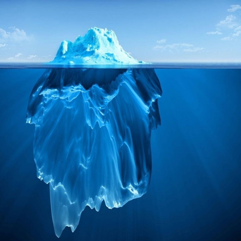 Создать мем: айсберг в океане, айсберг подводная часть, айсберг под водой